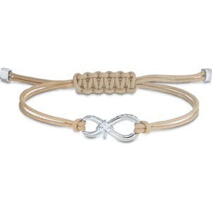 Swarovski Infinity Bracelet, Beige, Rhodium plated