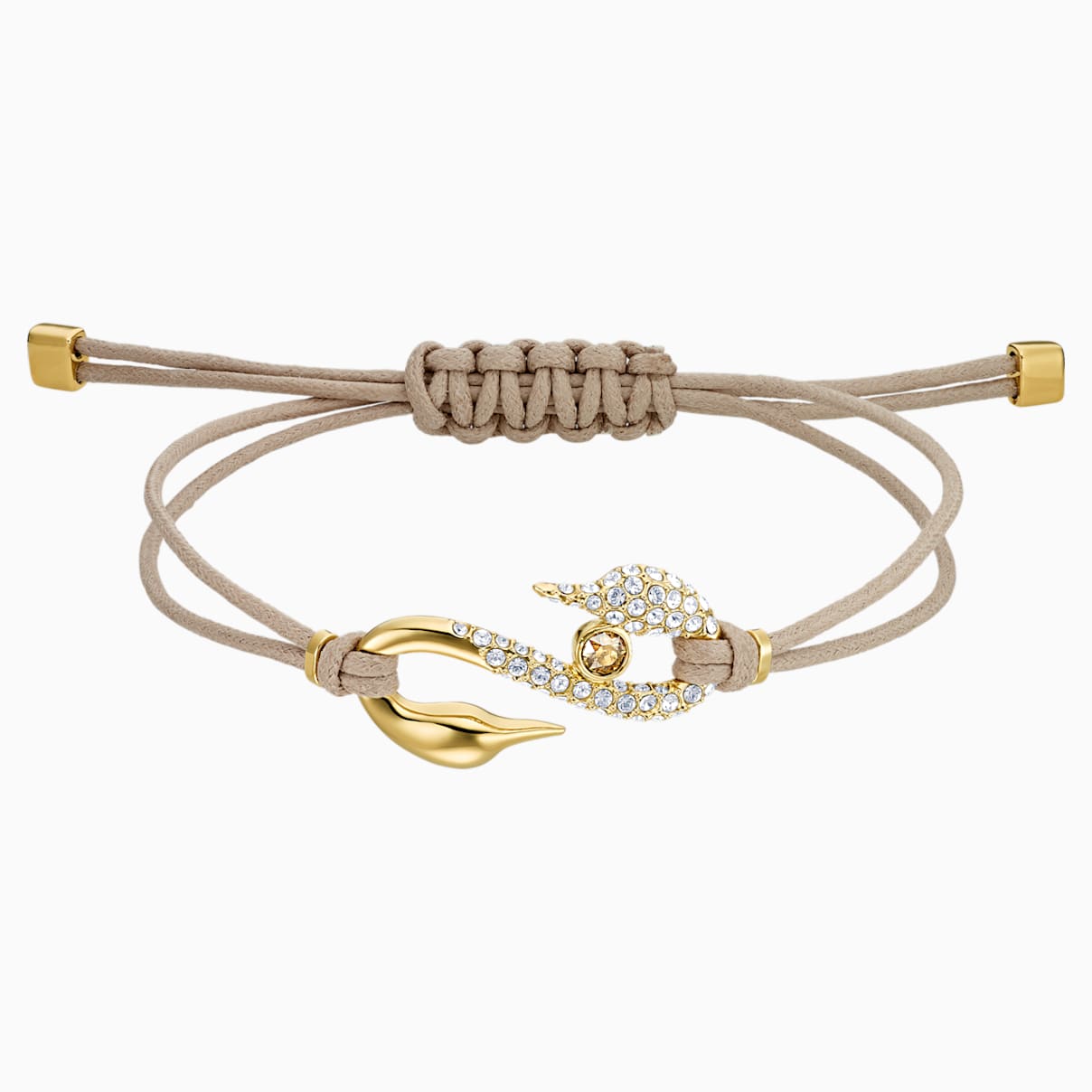Swarovski Power Collection Hook Bracelet Brown Gold-Tone Plated