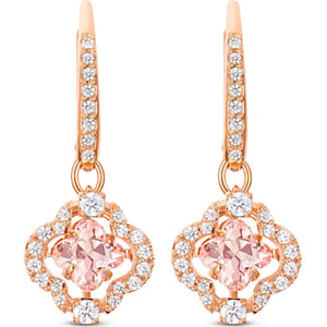 Swarovski Sparkling Dance Clover Pierced Earrings, Pink, Rose-gold tone plated