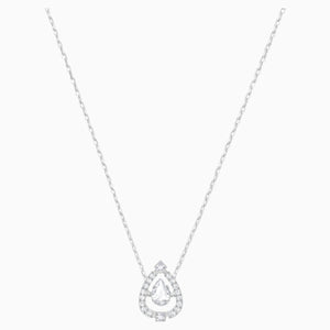 SPARKLING DC:NECKLACE PEAR CZWH/CRY/RHS