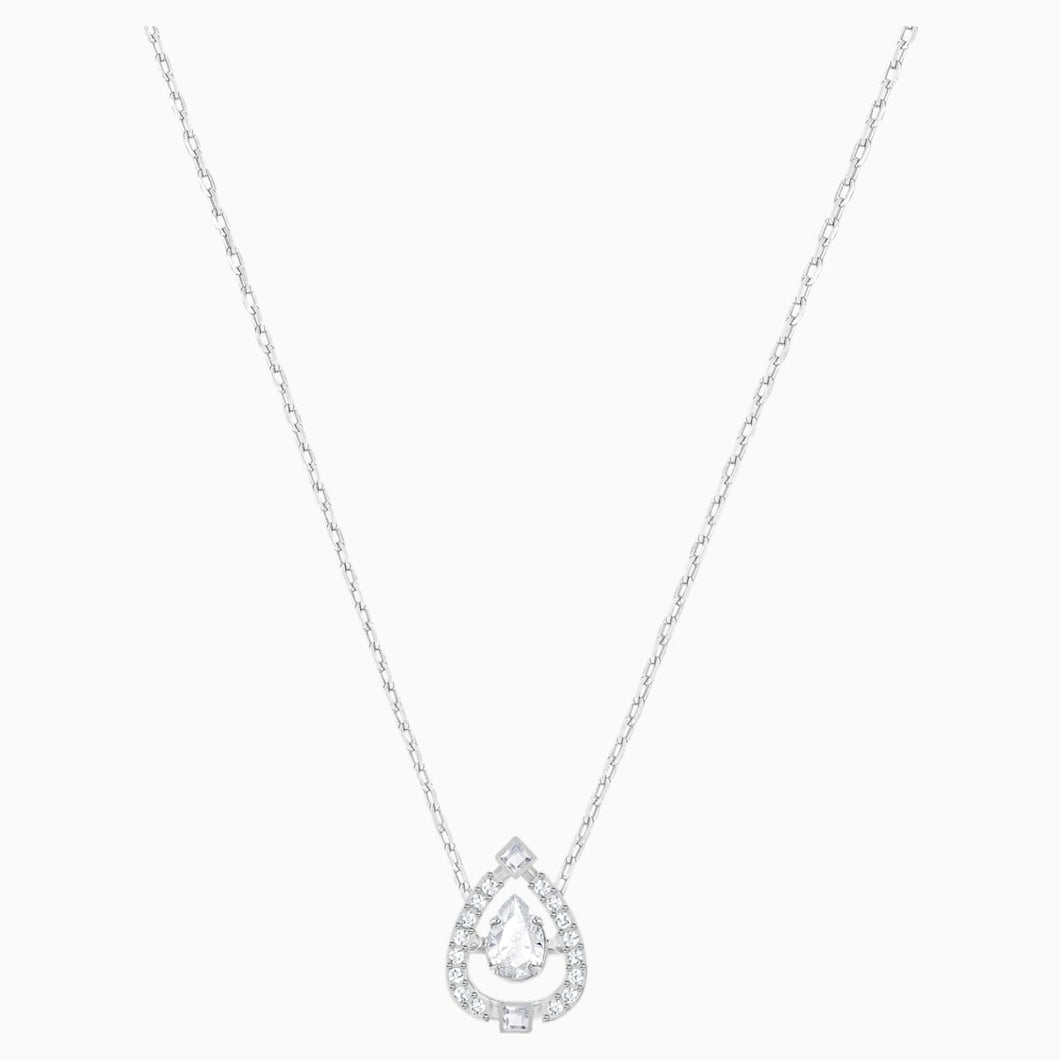 SPARKLING DC:NECKLACE PEAR CZWH/CRY/RHS