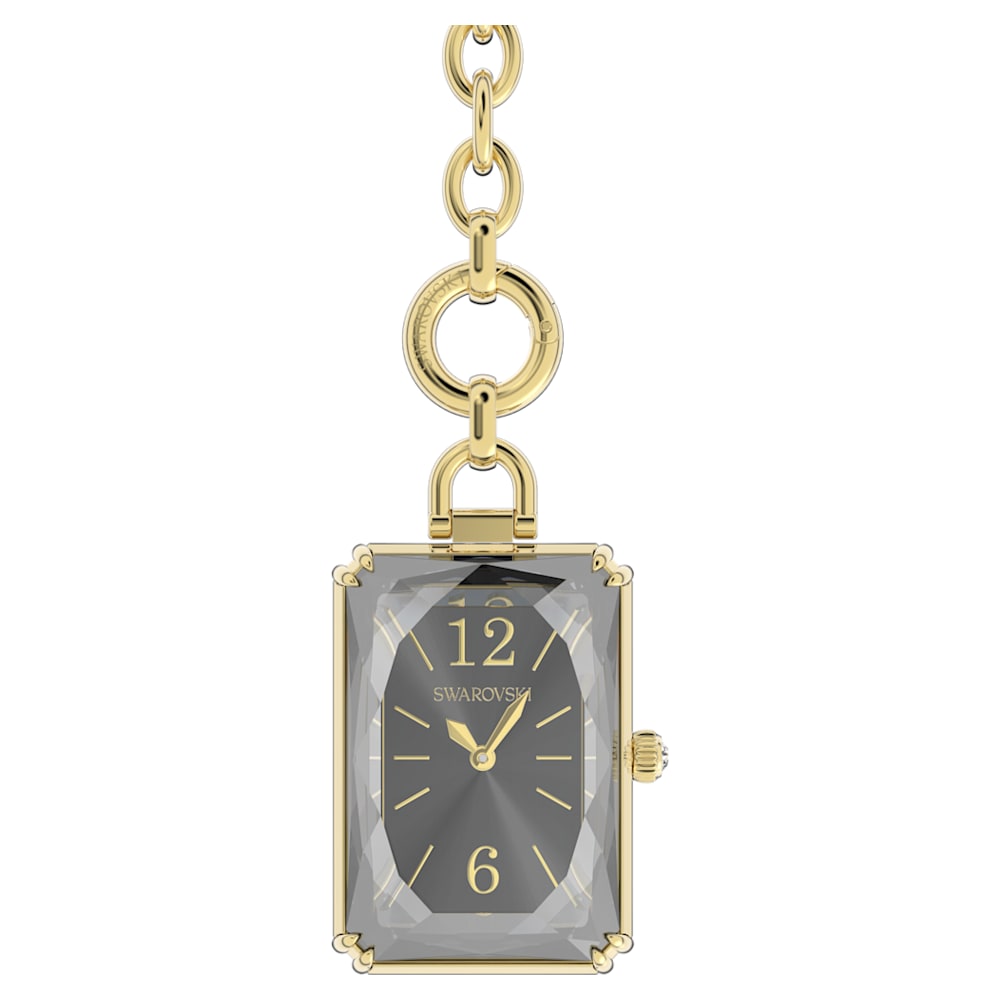Pocket Watch, Black, Gold-tone Plated
